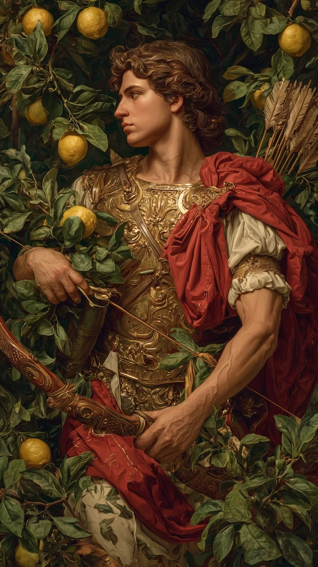 Handsome Greek Archer Baroque Oil Painting