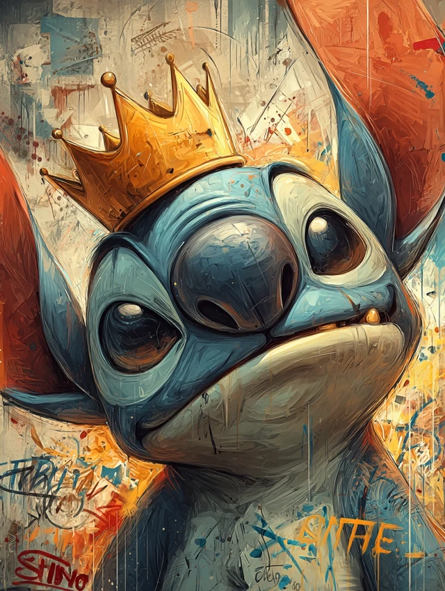 Stitch as a Bad Alien Ruler of the World Art