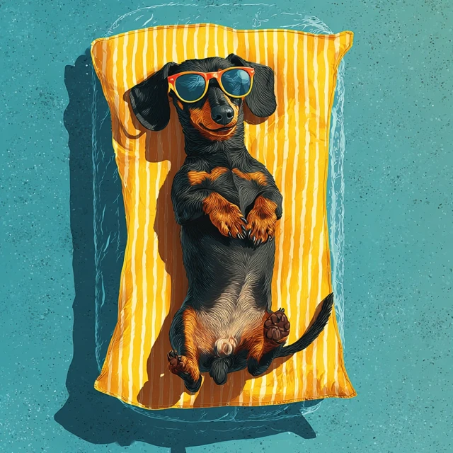 Cute Dachshund Relaxing in the Sun