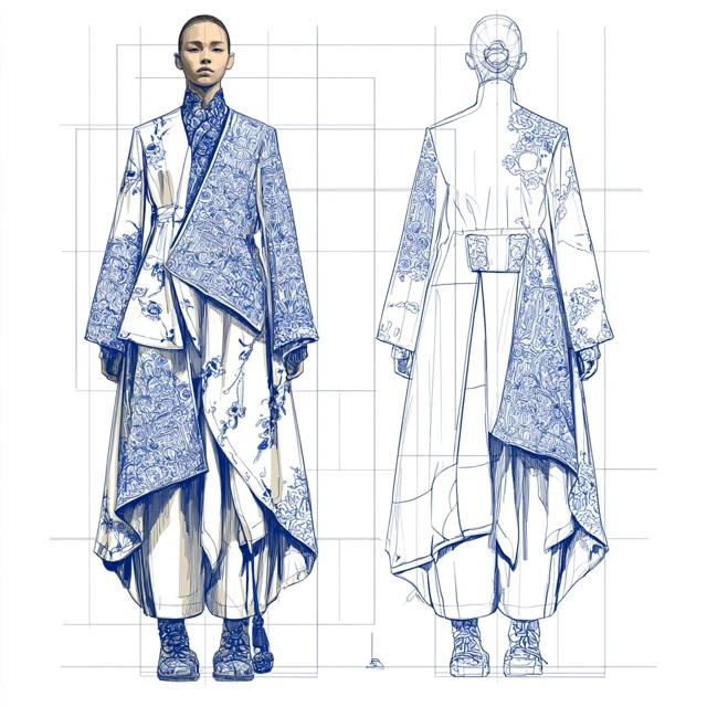 Chinese Fashion Design Porcelain Style Women''s Clothing