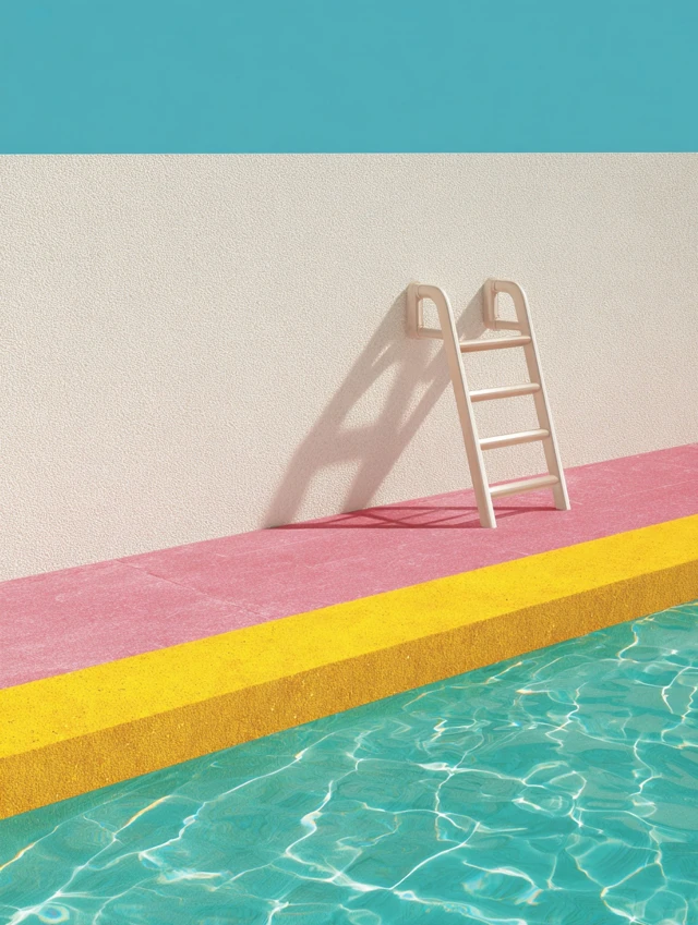 Retro Poolside Illustration Summer Vibes