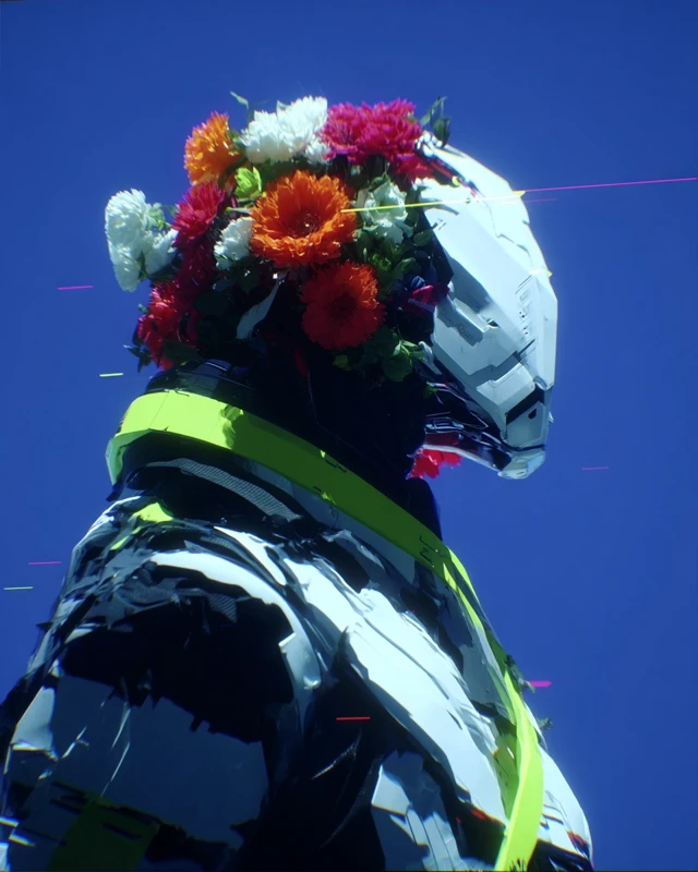 Cybernetic Flowers Portrait: Futuristic Art by Unreal Engine