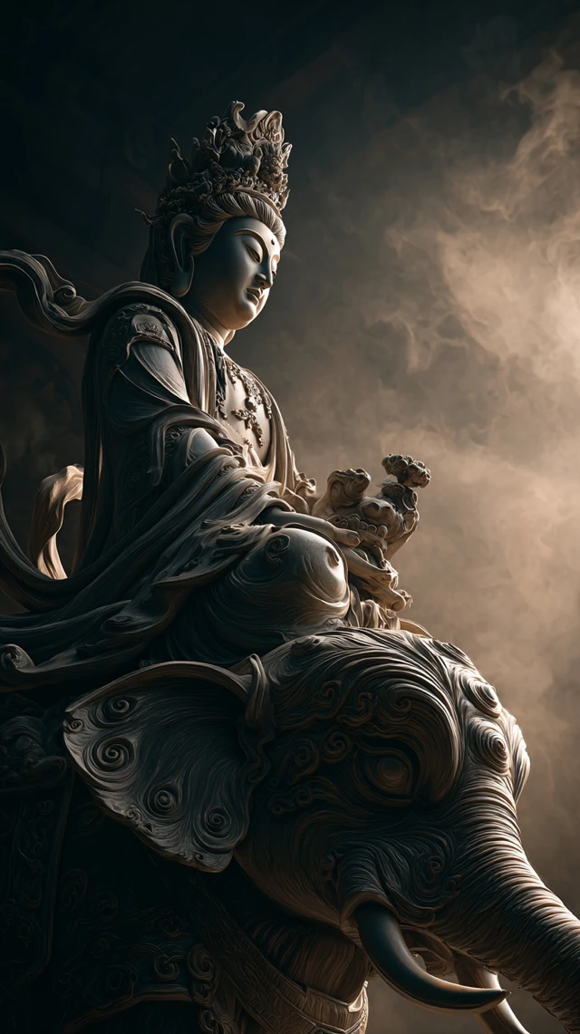 Ancient Chinese Bodhisattva Statue 3D Render