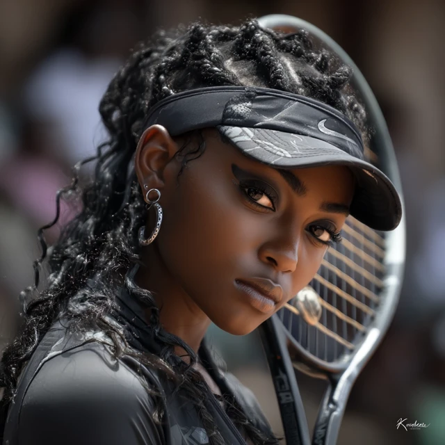 Black Tennis Player 18 Years Old Portrait
