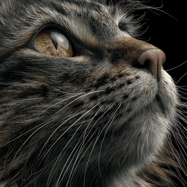 Detailed Cat Portrait Close Up