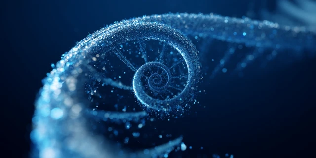Abstract Spiral Particle Line 3D Rendering