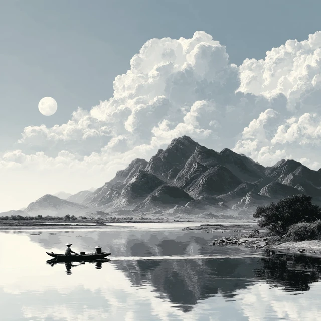 Joseon Dynasty Ink Wash Landscape Painting