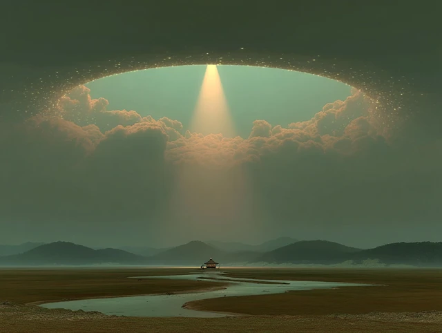 UFO Abduction Cinematic SciFi Art