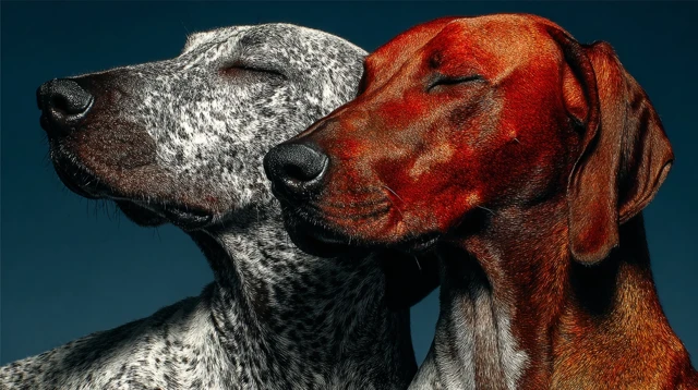 Joyful Canines Floating Blissfully Detailed Fur