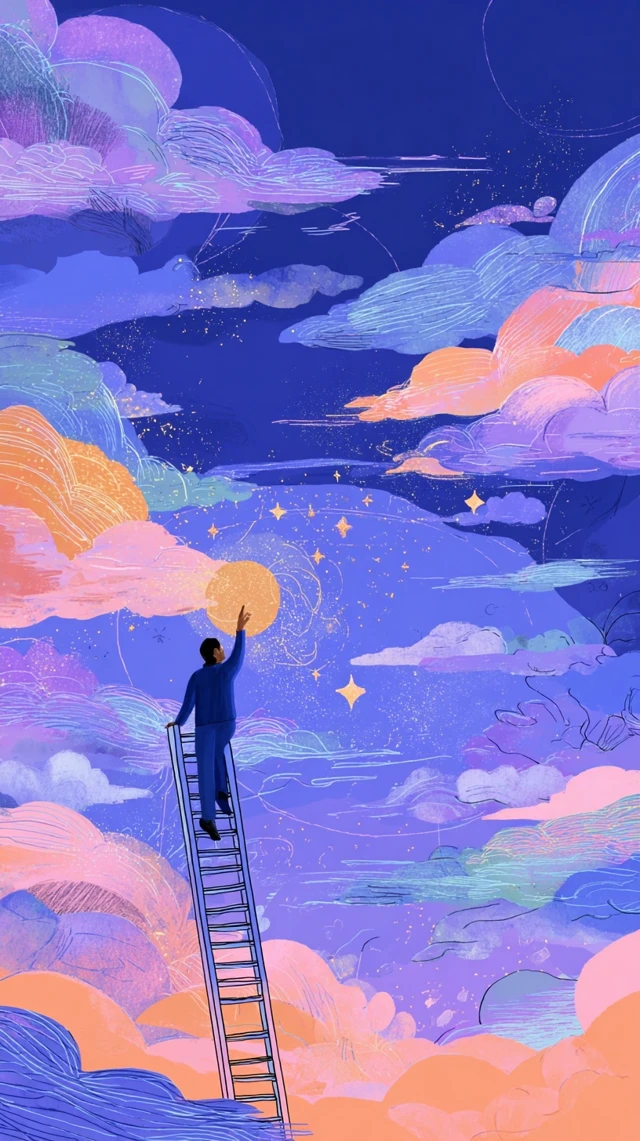 Reaching for the Stars Dream Illustration