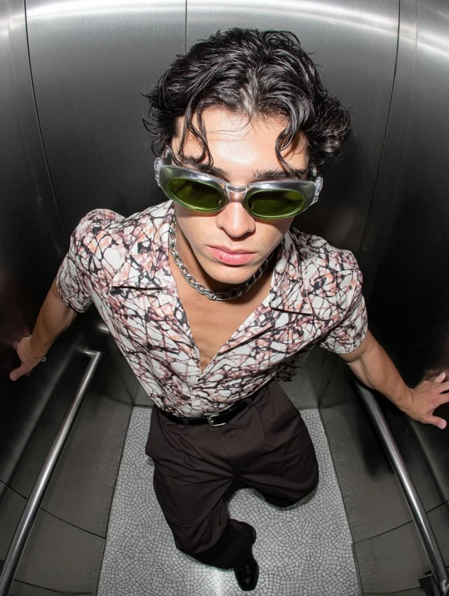 Stylish Man in Elevator Ultra HD Photo