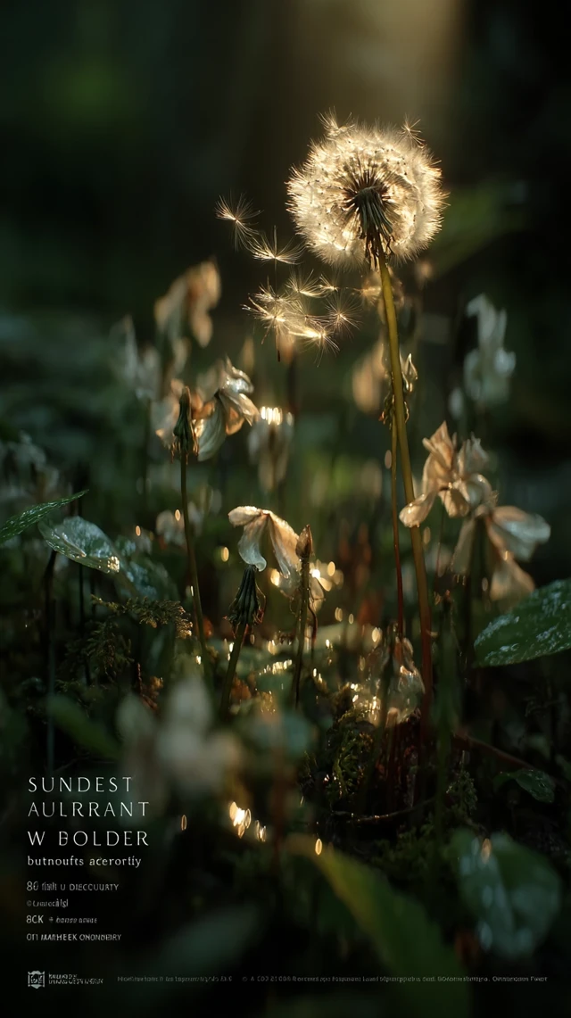 Dandelion in the Sunlight Forest 8K Nature Photo