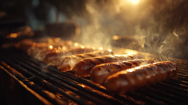Grilled Hot Dogs Golden Hour Photography