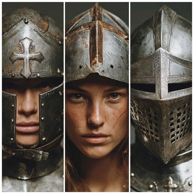 Medieval Helmets for Women in Battle