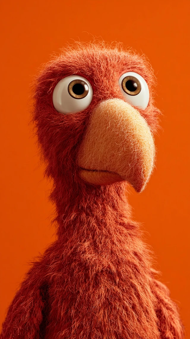 Cartoon Parrot Portrait Stop Motion Style