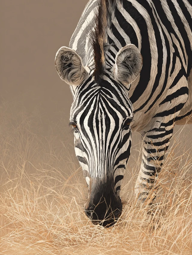 Realistic Zebra Portrait in the African Wild