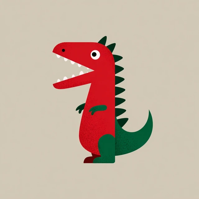 Cute Cartoon Dinosaur Illustration