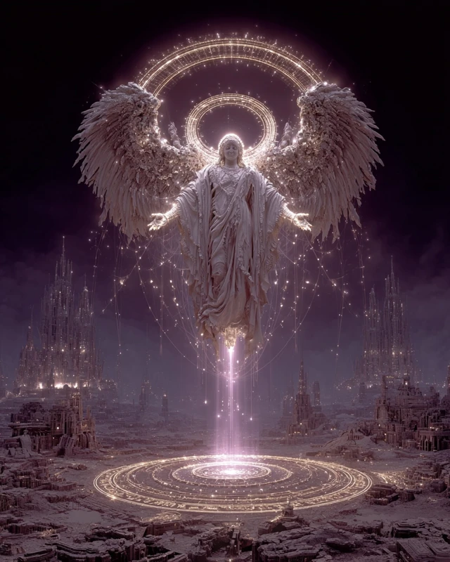 Biblically Accurate Angel Descending Digital Painting