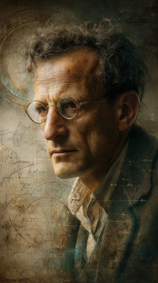 Erwin Schrodinger Portrait Physics Icon