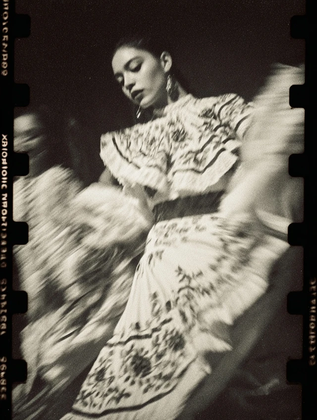 Mexican Woman in Chiapas Dress 90s Film Photo