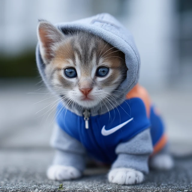 Kitten in Sportswear Captured by Foxconn Camera