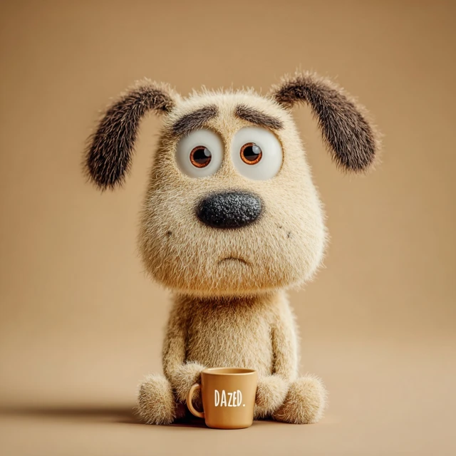 Dazed Labrador 3D Character with Mug
