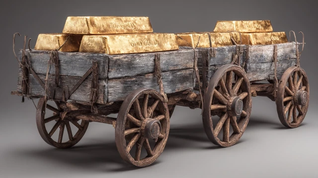 Gold Mine Wagon Western Style Highly Detailed