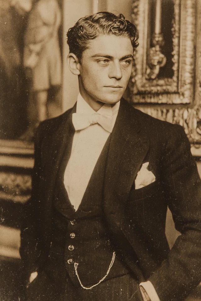 Wealthy Heir 1940s Portrait Black and White Photography