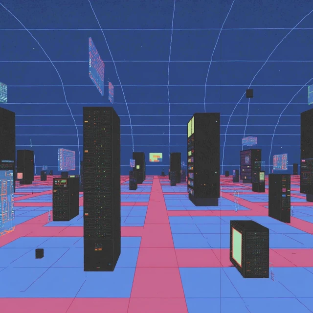 Cyberpunk Server Room Futuristic Data Center