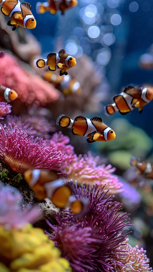 Vibrant Underwater Clownfish Reef Scene