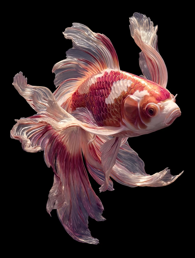 Realistic Butterfly Koi Fish Beautiful Fins