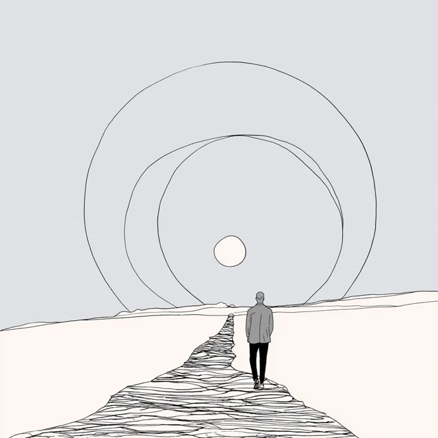 Finding Your Path Illustration Sunset Target