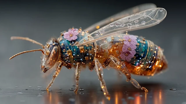 Cybernetic Bee Honeycomb Skin Electronic Components