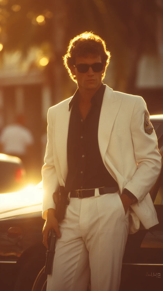 Miami Cop 80s Retro White Suit