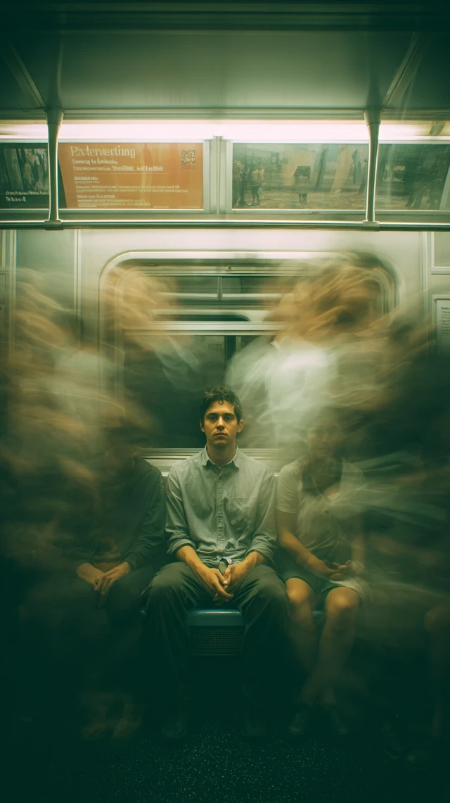 Stillness in Motion Subway Portrait