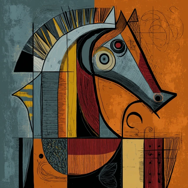 Abstract Picasso Horse Art
