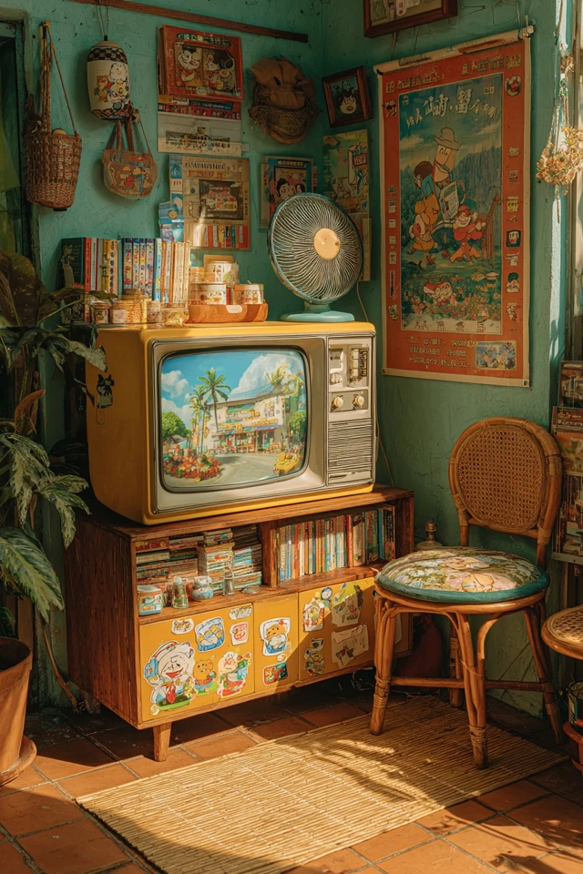 Retro 90s Interior Nostalgia TV and Decor