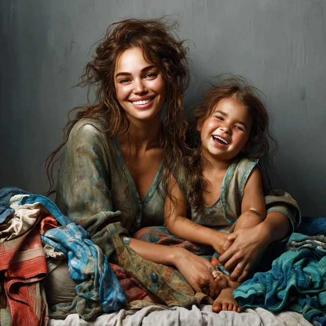 Cozy Bedtime Moment Mother and Child