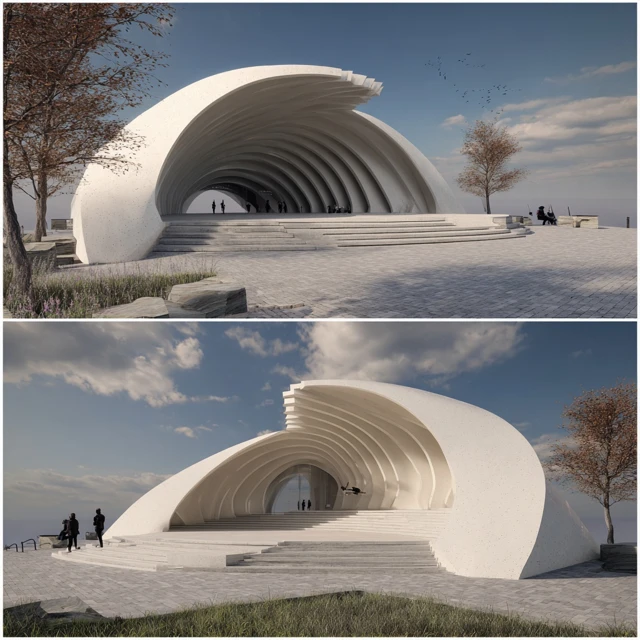 Modern Amphitheater Scallop Shell Design
