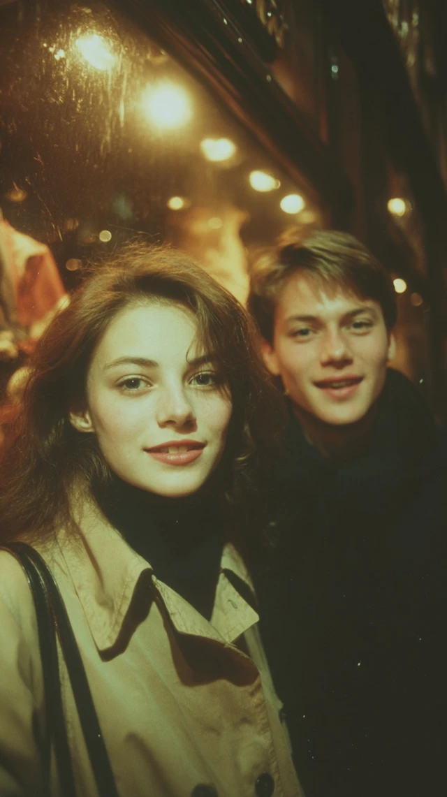 1980s Toronto Night Couple Portrait Vintage Film