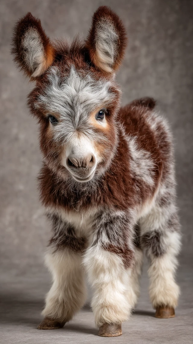 Fluffy Red Merle Pygmy Micro Mini Baby Donkey Photo