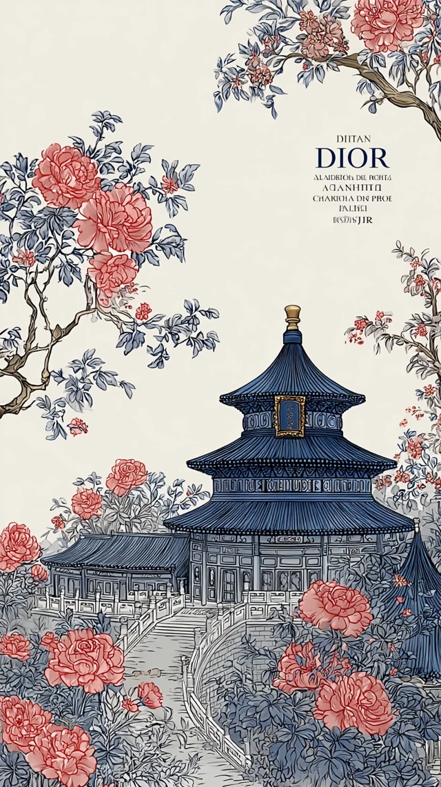 Temple of Heaven Illustration: Dior Floral Inspired