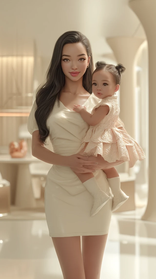 Mother and Child Portrait AI Art