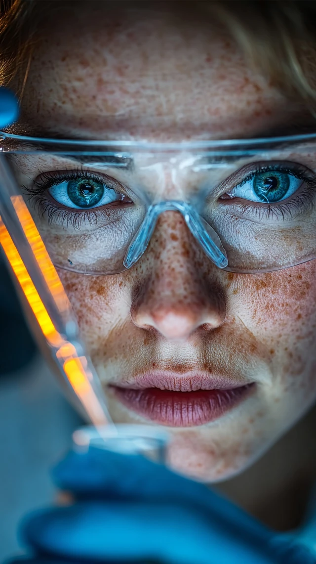 Female Scientist in Lab Experimenting Closeup