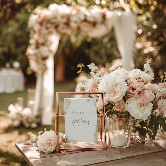 Wedding Sign Display Floral Ceremony Decor
