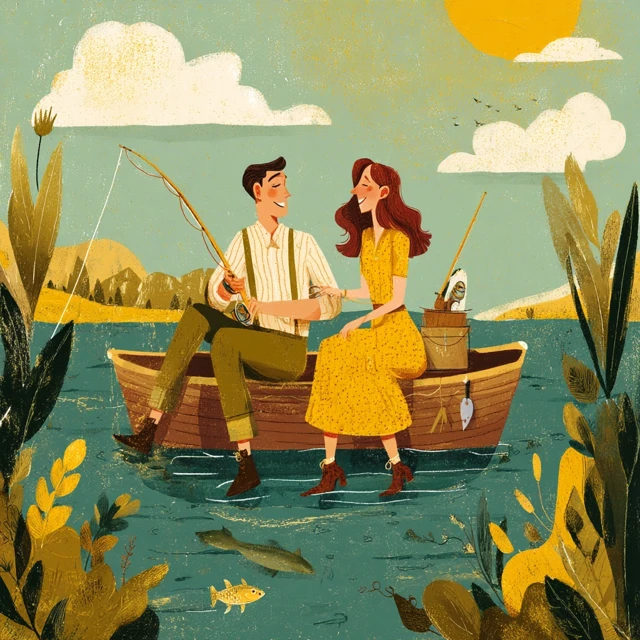 Couple Fishing Together Artsy and Romantic Dating