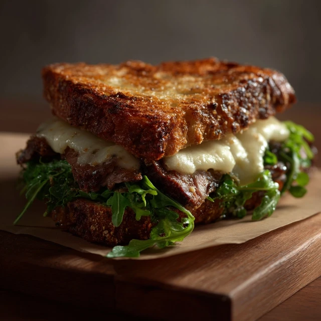 Delicious Grilled Meat Sandwich Food Photography