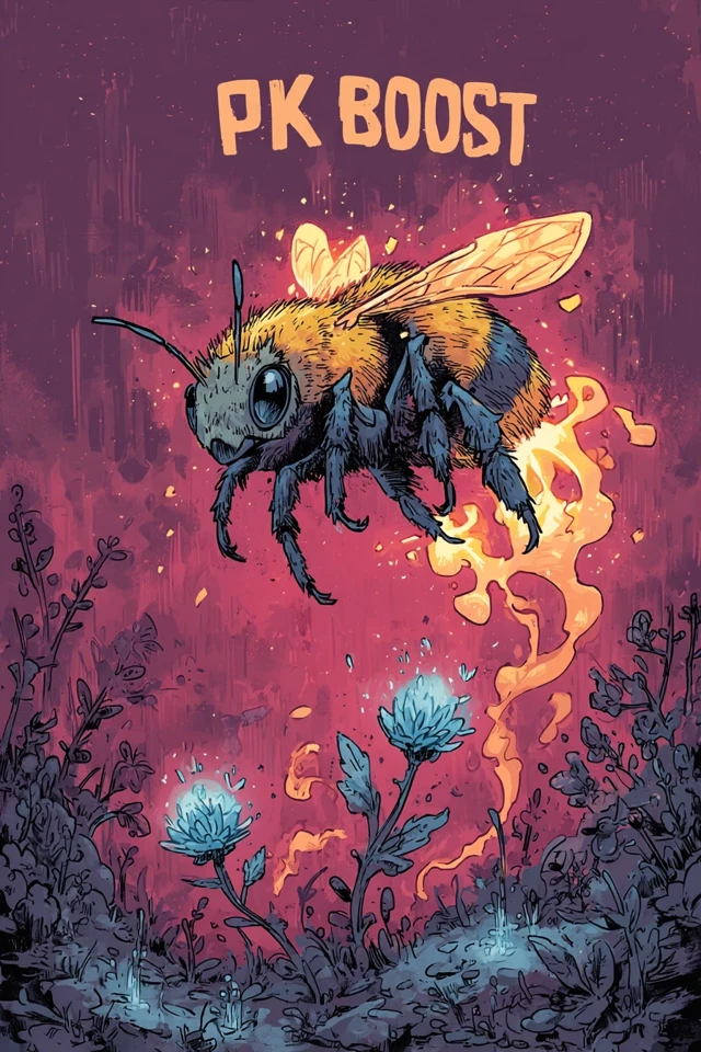 PK BOOST Illustration Bee in Comic Style