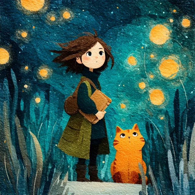 Marisol and Copernico Magical Storybook Illustration