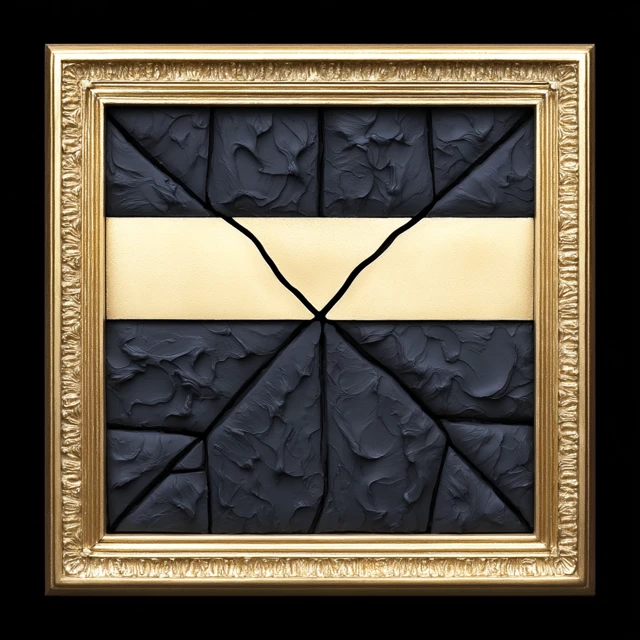 Textured Art Painting with Gold Modern Luxury Style